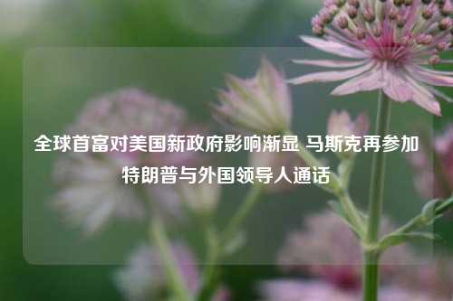 全球首富对美国新政府影响渐显 马斯克再参加特朗普与外国领导人通话-第1张图片-热门旅游目的地推荐-旅游攻略