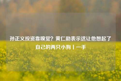 孙正义投资靠嗅觉？黄仁勋表示这让他想起了自己的两只小狗丨一手-第1张图片-热门旅游目的地推荐-旅游攻略