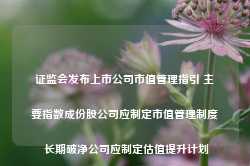 证监会发布上市公司市值管理指引 主要指数成份股公司应制定市值管理制度 长期破净公司应制定估值提升计划-第1张图片-热门旅游目的地推荐-旅游攻略