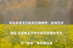 年内多家支付机构注销牌照：机构合并潮起 互联网支付中小机构夹缝中求生存“难舍”牌照高估值-第1张图片-热门旅游目的地推荐-旅游攻略