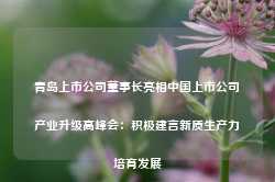 青岛上市公司董事长亮相中国上市公司产业升级高峰会：积极建言新质生产力培育发展-第1张图片-热门旅游目的地推荐-旅游攻略