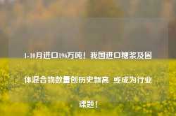 1-10月进口196万吨！我国进口糖浆及固体混合物数量创历史新高  或成为行业课题！-第1张图片-热门旅游目的地推荐-旅游攻略