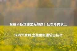 金融科技企业出海加速！信也年内获三张海外牌照 金融壹账通输出技术-第1张图片-热门旅游目的地推荐-旅游攻略