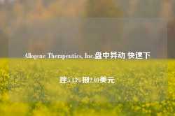 Allogene Therapeutics, Inc.盘中异动 快速下挫5.13%报2.01美元-第1张图片-热门旅游目的地推荐-旅游攻略