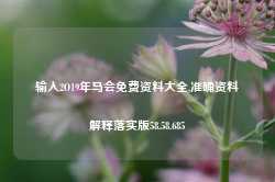 输入2O19年马会免费资料大全,准确资料解释落实版58.58.685-第1张图片-热门旅游目的地推荐-旅游攻略