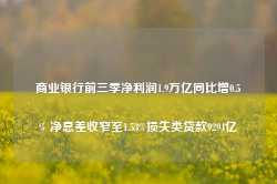 商业银行前三季净利润1.9万亿同比增0.5% 净息差收窄至1.53%损失类贷款9294亿-第1张图片-热门旅游目的地推荐-旅游攻略