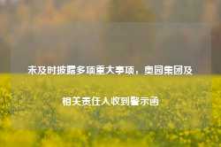 未及时披露多项重大事项，奥园集团及相关责任人收到警示函-第1张图片-热门旅游目的地推荐-旅游攻略