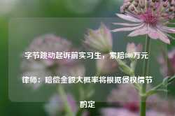 字节跳动起诉前实习生，索赔800万元 律师：赔偿金额大概率将根据侵权情节酌定-第1张图片-热门旅游目的地推荐-旅游攻略