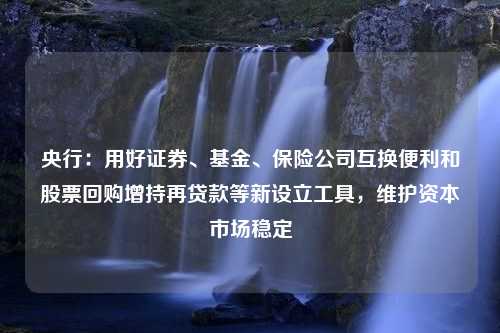 央行：用好证券、基金、保险公司互换便利和股票回购增持再贷款等新设立工具，维护资本市场稳定