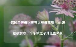 韩国乐天集团宣布大规模改组，22%高管被解职，辛东斌之子升任副会长