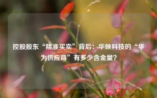 控股股东“精准买卖”背后：华映科技的“华为供应商”有多少含金量？