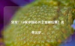 突发：140家中国芯片企业被拉黑！名单出炉...