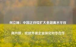 何立峰：中国正持续扩大金融高水平双向开放，欢迎外资企业深化对华合作