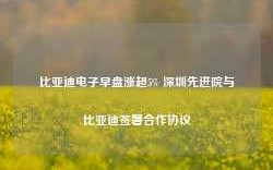 比亚迪电子早盘涨超5% 深圳先进院与比亚迪签署合作协议