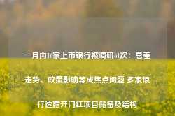 一月内16家上市银行被调研61次：息差走势、政策影响等成焦点问题 多家银行透露开门红项目储备及结构-第1张图片-热门旅游目的地推荐-旅游攻略